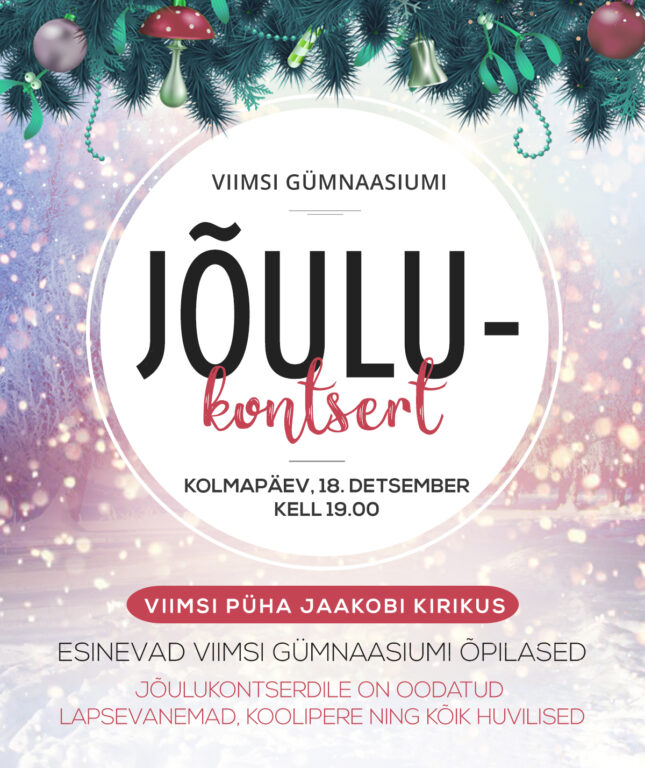 Read more about the article Jõulukontsert 18.detsember kl 19.00