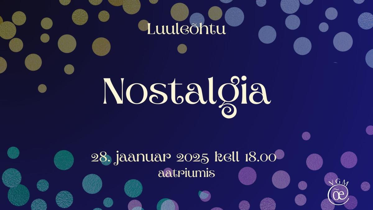 Luuleõhtu 28.01 kell 18.00